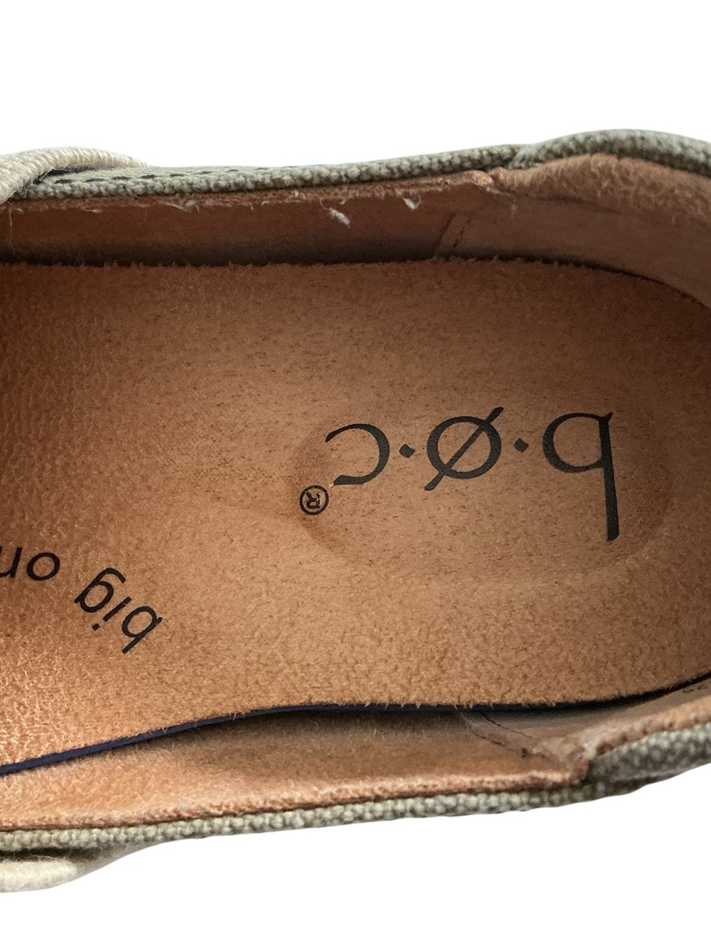 b.ø.c. Born Seaham Women's Size 7.5 M Olive Green Canvas Slip On Loafers - Picture 6 of 8